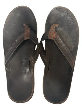 Rainbow Sandals Men’s Single Layer Espresso Brown Years of Wear XXL 12-13.5 Feet